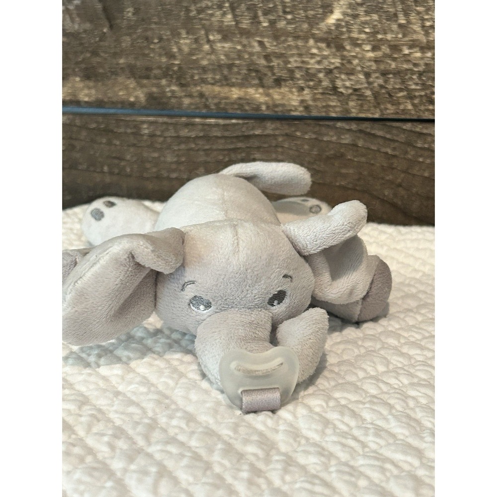 AVENT Ultra Soft Soothie‎ Snuggle Plush Elephant Detachable Pacifier Holder